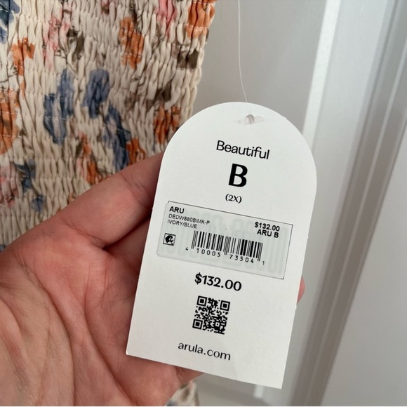 🆕 NWT Arula LOLAH Tiered Smocked Floral Maxi Dress B 2X XXL 18 Plus Sexy Slit - Picture 7 of 11